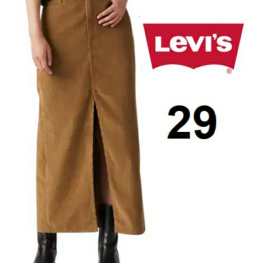 Levi's Tan Maxi Pencil Skirt with Slit